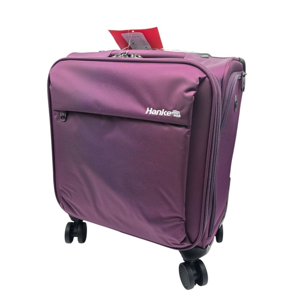 Hanke 16 Inch Underseat Carry On Luggage Purple Softside Spinner Wheels 8 lb